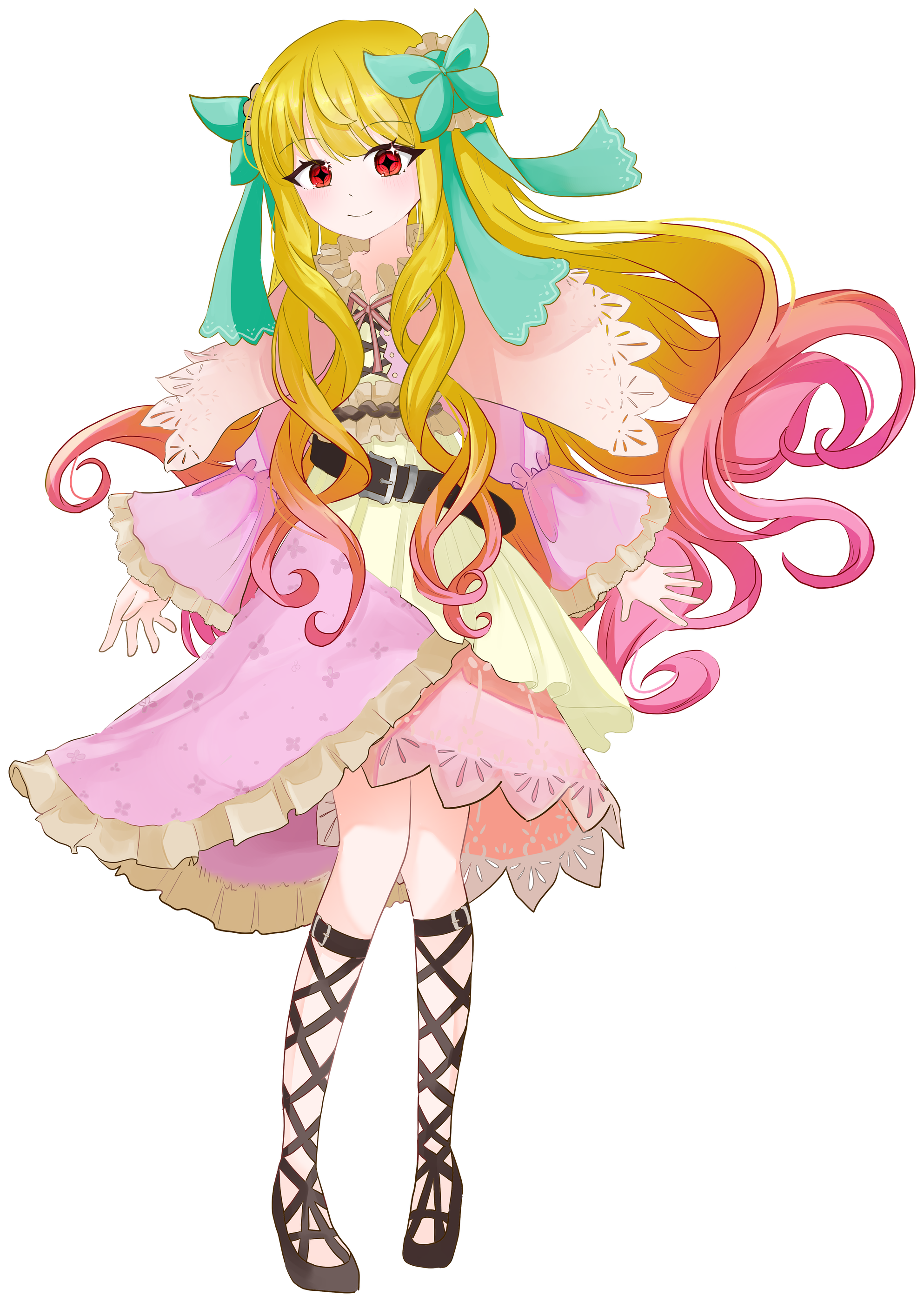 ピンクの衣装を着た儚叶ノンノンの全身イラスト